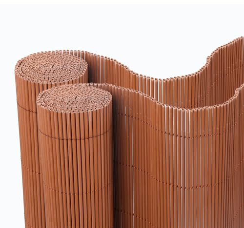 BONERVA | Pack 2 unidades Mimbre PVC | Color Marrón | Valla de decoración exterior para jardín y terraza | valla de ocultación para jardín de mimbre sintetico | Varias medidas (1x3 Metros)