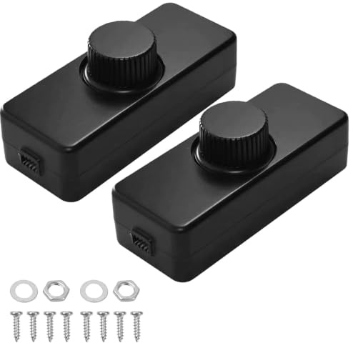 2 Stück LED Dimmer Schalter, LED Dimmer Schalter Dimmer， Kunststoff und Metall Dimmer für LED Lampen 230v