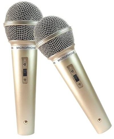 SongBuydn Microphone, 2 Stück mikrofon Spielzeug, Mini Mikrofon Attrappe Für Karaoke Und Bühnenauftritte, 17 cm Länge in Champagner Gold