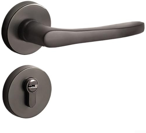 Serratura moderna in lega di zinco silenziosa, maniglia per porta interna in legno, serratura magnetica integrata per camera da letto, design meccanico (L)