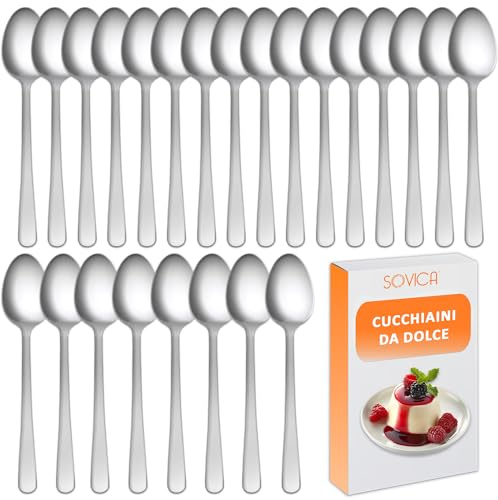 Cucchiaini da Dolce Acciaio Inox, Set 24 Pezzi