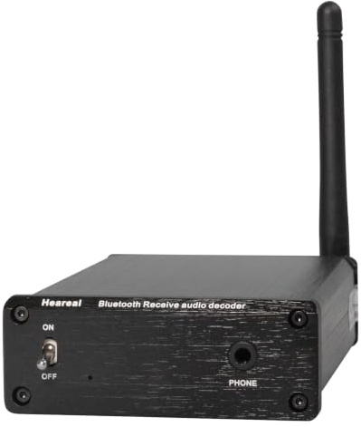 Ricevitore audio Bluetooth 5.4 ad alta risoluzione DAC, supporto LDAC/aptX HD 24-bit/96kHz, uscita cuffie e RCA da 3,5 mm, doppia alimentazione (5 V USB-C e 12 V DC) per stereo domestico, vecchio