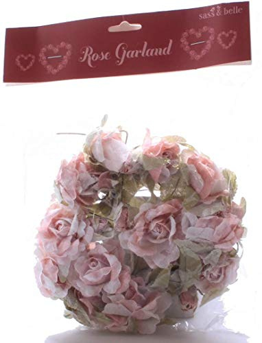 Sass & Belle Kunstrosen-Girlande, verdrahtet, Shabby-Chic-Stil
