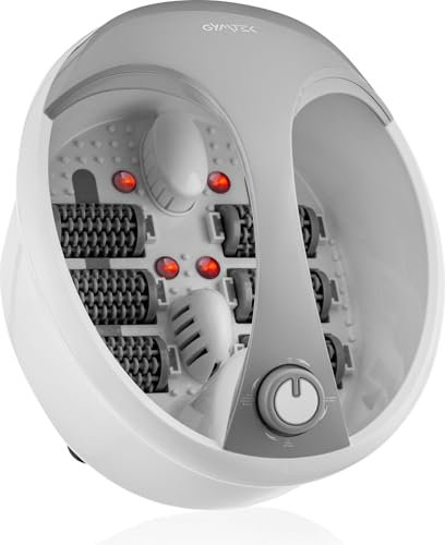 Gymtek® Fußbad, Fußsprudelbad, Fussbadewanne, Fußmassagegerät, Automatische Radmassage - Elektrisch, Infrarot - 3 Massagemodi - Fußmassage