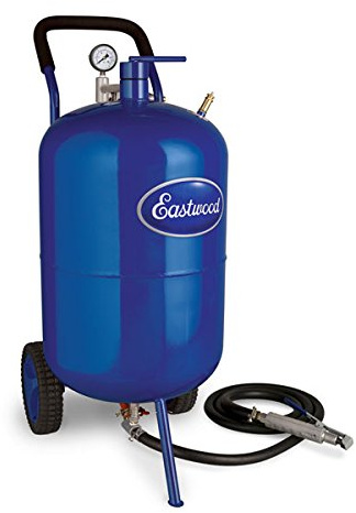 Eastwood 200 Lbs Portable Air Pressure Abrasive Blaster Tank with Blast Hose & Pressure Gauge to Remove Rust and Paint Faster