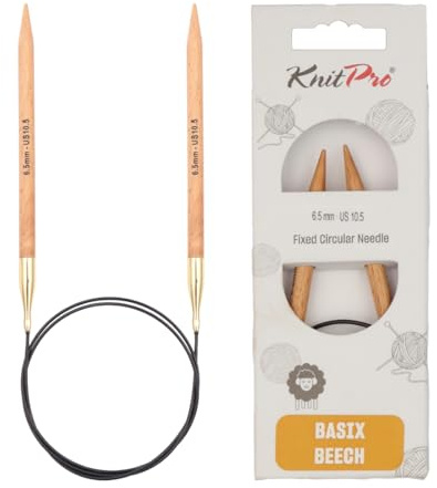 KnitPro Basix Birch Rundstricknadel, 40 cm Länge x 6.50 mm Stärken
