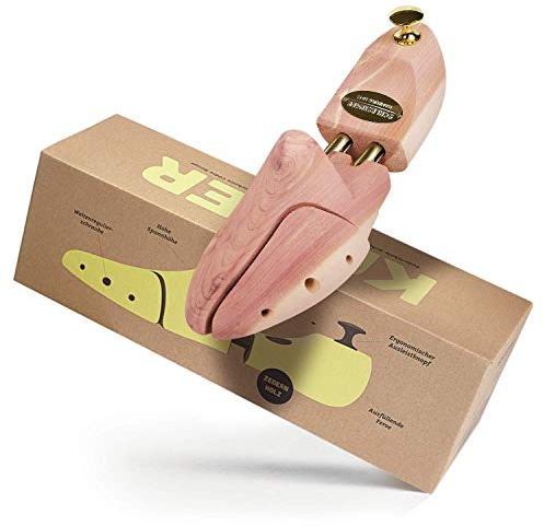Schlesinger - Premium Schuhspanner aus edlem Zedernholz für Herrenschuhe. Modell Kaiser. Größe 47/48. Gold Knauf.