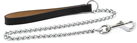 Ancol Heritage schwere Kette Leine w/Leder Griff