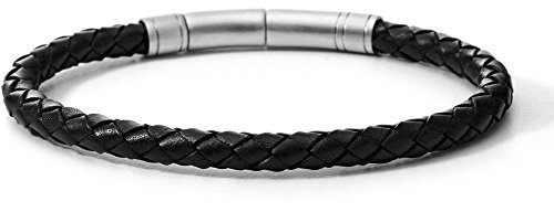 Fossil Herren Leder- oder Edelstahlarmband mit verstellbarem Verschluss