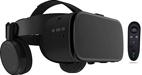 LONGLU VR Casque VR Bluetooth pour iPhone/Samsung... Lunettes de réalité virtuelle 3D avec télécommande sans Fil, Lunettes VR pour Films et Jeux compatibles pour téléphones Android/iOS (Noir)