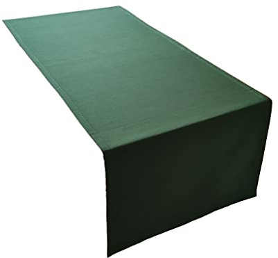 Lemos Home Hochwertiger Tischläufer Tischwäsche aus 100% Baumwolle Kollektion Konzept, Farbe & Größe wählbar (Tischläufer - 45x120cm, Olivgrün)