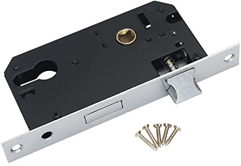 Serratura da infilare/Serratura per telaio tubolare, Serratura a Cilindro da Infilare 85x25mm con Scrocco e Catenaggio Stretto per Inserto Sinistro Destro Universale per Porte Cancelli(Size:50x85m