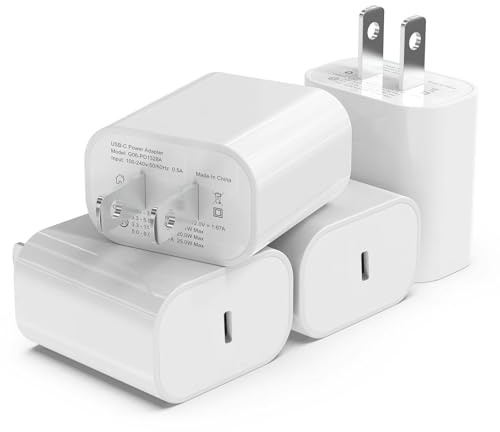 4Pack USB C Charger Block, iGENJUN 20W for Phone Fast Charger Wall Charger with PD 3.0, Compact Type C Power Adapter for Phone 17/16/15/14, Galaxy, Pixel, AirPods Pro (Arctic White)