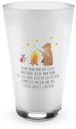 Mr. & Mrs. Panda Longdrinkglas Bär & Marienkäfer Lagerfeuer - Geschenk, eistee glas, Latte Macchiato, Teddy, Cocktail, Wasserglas