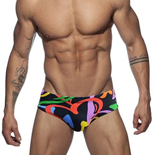 RQPYQF Costume da Bagno Uomo, Costume Slip Nuoto Mare e Piscina Uomo Swimming Brief Coulisse Regolabile YK03