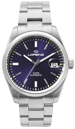 Lorenz Ginevra King 030235BB Orologio automatico da uomo in acciaio inossidabile sub 100 metri
