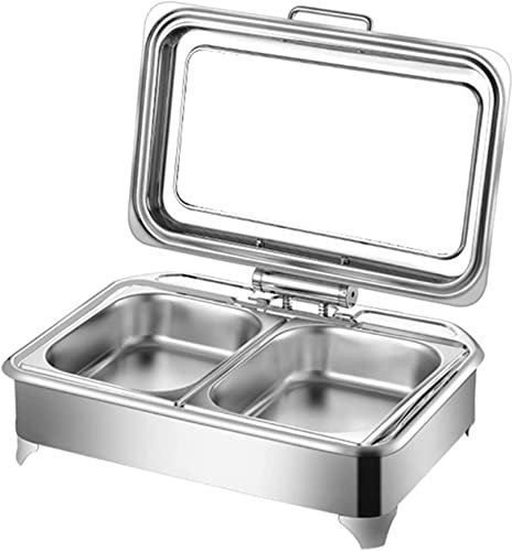 UZOURI 9l Chafing Dish Electrico para Buffet, Calentador De Comida para Buffet Inoxidable Calentadores De Comida Y De Platos para Bufé para Fiesta Y Banquete 400w Mantener La Comida Fresca