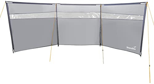 Skandika vindskydd Bora 4,5 m/6 m | Camping insynsskydd med stänger, stabil, stormsäker, utan borrning, sidosolskydd, mobilt vindfångande staket | för trädgård, strand, terrass
