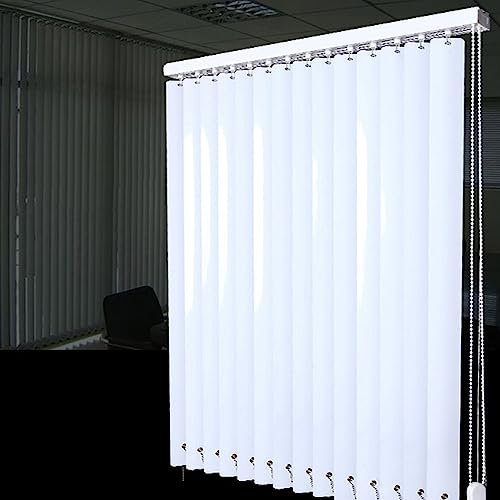 Sh000ad Lamellenvorhang Weiß Vertikaljalousie aus Aluminium,Blickdicht Lichtdurchlässig Tür Fenster Metall Lamellen Rollo Schiebegardine,Sonnenschutz/Sichtschutz,Inklusive Zubehör (100x120cm(WxH))