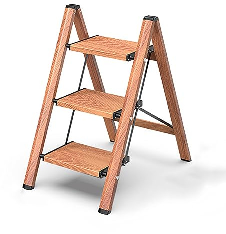 MegLob SCOBA SCAPO PASSAGGI A 3 Gradini, Sgabello per Adulti, in Lega di Alluminio Addensato Piccoli Leggeri Portatili per Cucina, Scala Interna/Esterna Multifunzionale,3 Step Stool