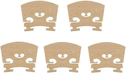 5Pcs/Set Hand CarvingViolin Maple Wood Bridges Violin Bridge Slots for 4/4 Violin Strings Bridge Part Tools Violin Musical Instrument Replacements Parts Violin Parts