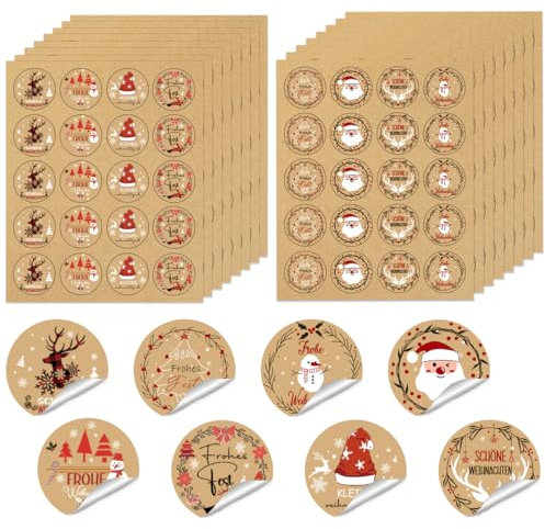 320 STK Frohe Weihnachten Aufkleber,Aufkleber Weihnachten, Geschenkaufkleber Weihnachten, Geschenk Aufkleber Weihnachten, Christmas Stickers, Weihnachten Aufkleber,Geschenketiketten Weihnachten