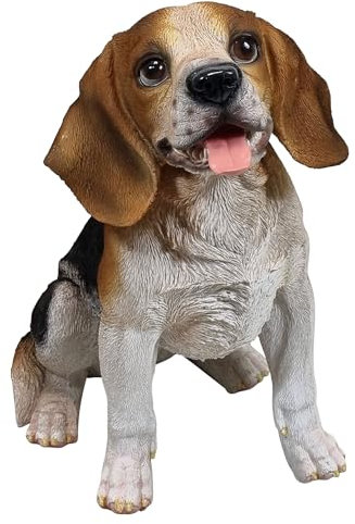 Fachhandel Plus DEKOFIGUR Beagle Balu sitzend Tierfigur Hund lebensecht Indoor Outdoor