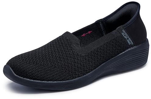 Skechers Dam Arya - Söt röst handsfree slip-on, Svart, 36 EU