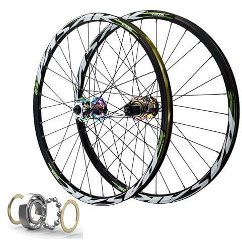 MTB Laufradsatz 26 Zoll Scheibenbremse Fahrradfelge 32 Speichen 27,5 29 Zoll Mountainbike Vorder Und Hinterrad QR Naben mit Abgedichtetem Lager for 7-11 Gang Kassette ( Farbe : Chrome , Size : 29 inch