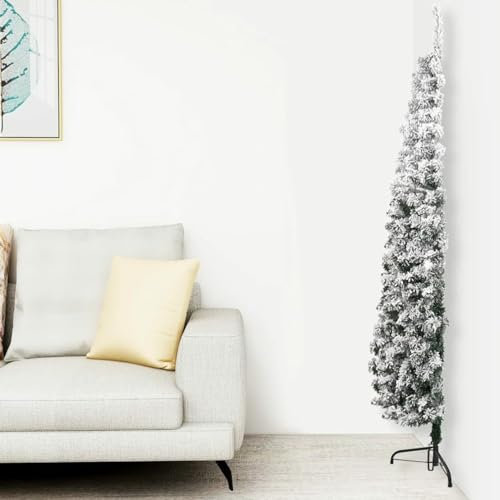 GuyAna Künstlicher Halb-Weihnachtsbaum mit Schnee Schlank 180 cm Weihnachtsbaum DraußEn