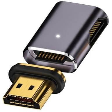 CY Adapter 90 Grad rechts abgewinkelt, magnetisch, 8K Typ-A HDMI 2.1 Stecker auf Buchse, gerades Videokabel für Laptop HDTV