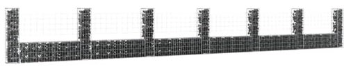 SECOLI Gabionenkörbe Metall-Steinkörbe Gabionenewand Steinkorb Gabionen Steinsäule U-Form Drahtkorb Gabionensäule Gabionenkorb Distanzhalter Gabionenzaun Garten-Typ 1-740 x 20 x 100 cm