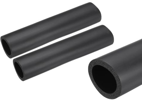 QUARKZMAN 2 x 25cm Rohrisolierung Schaumstoff, Durchmesser 40mm Isolierstärke 7mm Heizungsrohr Verkleidung für Fitnessgeräte, Rohre, Handhaben (Schwarz)