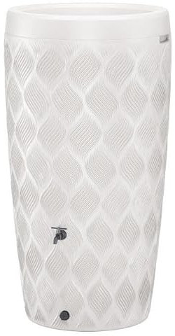 Regenwassertank 240 L Regentonne Wasserbehälter in 3 Farben mit Wasserhahn Set (Weiß 240L)