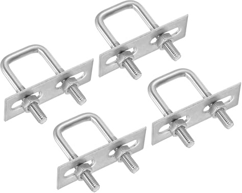PATIKIL Kit De Pernos U Cuadrados M8x25x50mm, 4 Piezas De Pernos U Cuadrados De Acero Inoxidable 304 Con Placas De Marco Y Tuercas Para Tabla De Esquí Bote De Veleros Remolque