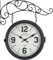 Stagecaptain BHU-4136 BK Horloge de Gare Vintage Grande avec Support Mural - Adaptée pour Intérieur - Double Face - Structure Métallique Rétro - Diamètre Cadran : 25 cm - Extra Silencieuse - Noir