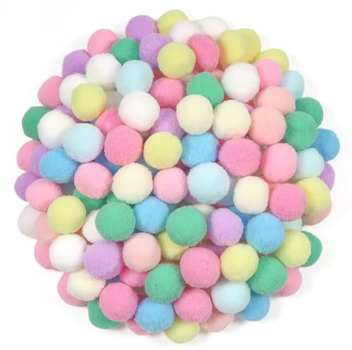 TOAOB 150 Piezas Pompones Multicolor de Color 25 mm Mini Bolas de Alta Elasticidad Peluche Esponjosos Conjunto de Pompones Para Divertidas Manualidades DIY y Decoracion Creativas