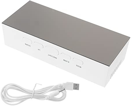 Alipis Tischwecker Mit Led-Display Temperaturanzeige Und Datumsanzeige Digitaler Wecker Mit Spiegeloberfläche Energiesparender Nachtmodus