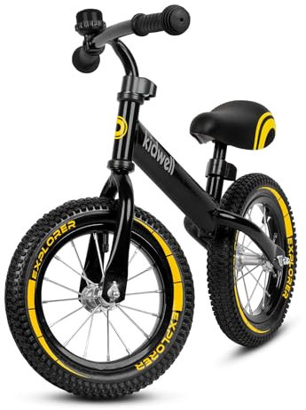 COIL Fahrrad-Laufrad Cruzer Puky Laufrad für Kinder ab 1 Jahr - 12-Zoll Eva-Reifen, Langlebiger Stahlrahmen, Höhenverstellbarer Sattel und Lenkrad, Leichtgewicht, Sicher und Robust (Schwarz)