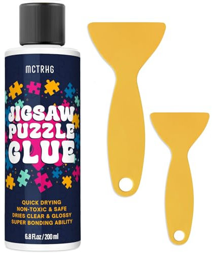 Jigsaw Puzzle Glue Clear with Applicators, Non-Toxic, Quick Dry & Water-Soluble for Adults, Puzzle Frame Kit, 200ML Anime Puzzle Saver, Easily Preserves Finished Puzzles for 3000/4500/5000 Pieces