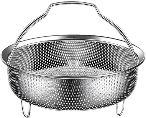 Genikeer Pot Steamer Insert, Stainless Steel Steamer Basket, Over Pot Steamer Veg Insert, Steam Cooking Basket With Handle And Base Leg, Vegetable Steamer Tray, Food Steamer Basket Insert
