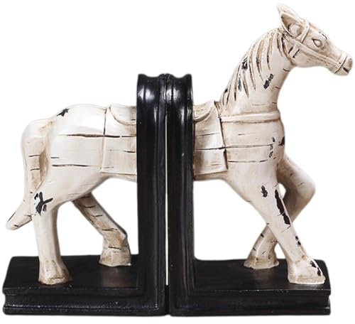 Luxylei Harz-Pferde-buchstütze, Vintage-pferdestatue, Dekorative Buchstütze, Rutschfestes Bücherregal, Multifunktionale Pferdeverzierung, Buchstütze Für Zuhause, Büro, Regaldekoration
