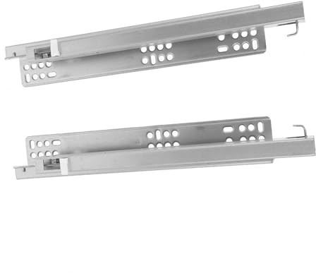 DOITOOL Hidden Buffer Undermount Drawer Slides 12 Inch Thickened Silent Bottom Mount Kitchen Cabinet Drawer Rails Full Extension Soft Close 2pcs Set