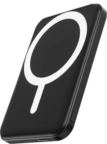 Podoru for MagSafe Power Bank 5000mAh, Ultra-Slim Magnetic Portable Charger | 15W Wireless Fast Charging, Travel Essentials with USB-C Cable, Wireless Battery Pack for iPhone 17/16/15/14/13/12 Series