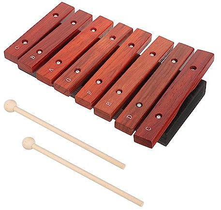 BESPORTBLE Holz Xylophon Für Kinder 8 Töne Mit Schlägeln Schlaginstrument Anfänger Glockenspiel Aus Sicherem Holz Geeignet Für Kindergarten Musikunterricht Und Zuhause