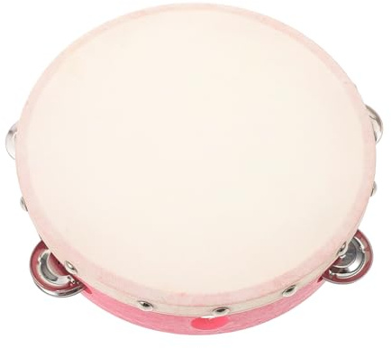 Toddmomy Junge Mädchen Tamburin Handtrommel Aus Holz Mit Echtem Fellschellenring Ergonomisch Glatt Fördert Rhythmusgefühl Und Hand-Auge-koordination Geeignet Für Musikunterricht Und Tanzauf