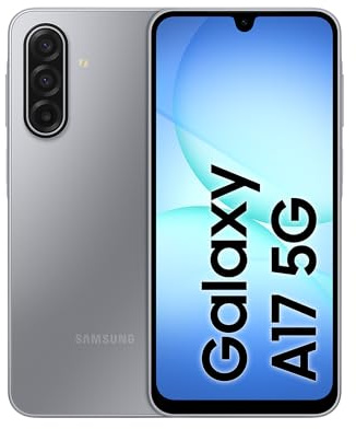 Samsung Galaxy A17 5G 256GB - Teléfono Móvil con IA, Marco Fino 7,5mm, Pantalla Grande, Cámara 50MP, 4GB RAM, Batería 5000mAh, Gris, Garantía del Fabricante 3 Años + 1 Año Extra