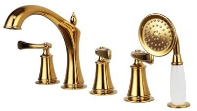 YCVAWEOD Tocca del Mixer per Bagno con Doccia 5 Fori 2 modalità Bagno Doccia Mixer morso Mazzo di terrazza, cromata placcata LWX