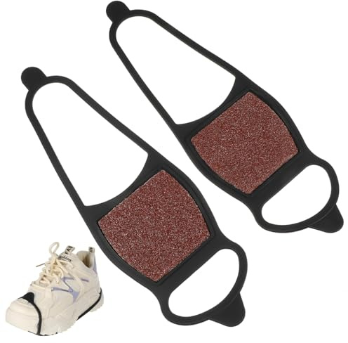 UKCOCO Schuhüberzug aus Grobsandgummi Rutschfest für Eis und Schnee 2 Paar | Doppelseitige Grobsandoberfläche, Hohe Zähigkeit, für Jogging und Outdoor