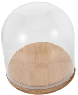 GAROZATION Clear Glass Display Dome with Base Portable Decorative Cloche Bell Jar for Collectibles Preserved Flowers DIY Crafts and Dessert Presentation